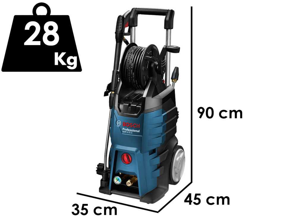 Bosch Professional GHP 5-75 X – Hidrolimpiadora de agua fría – 185 bar – 570 L/h
