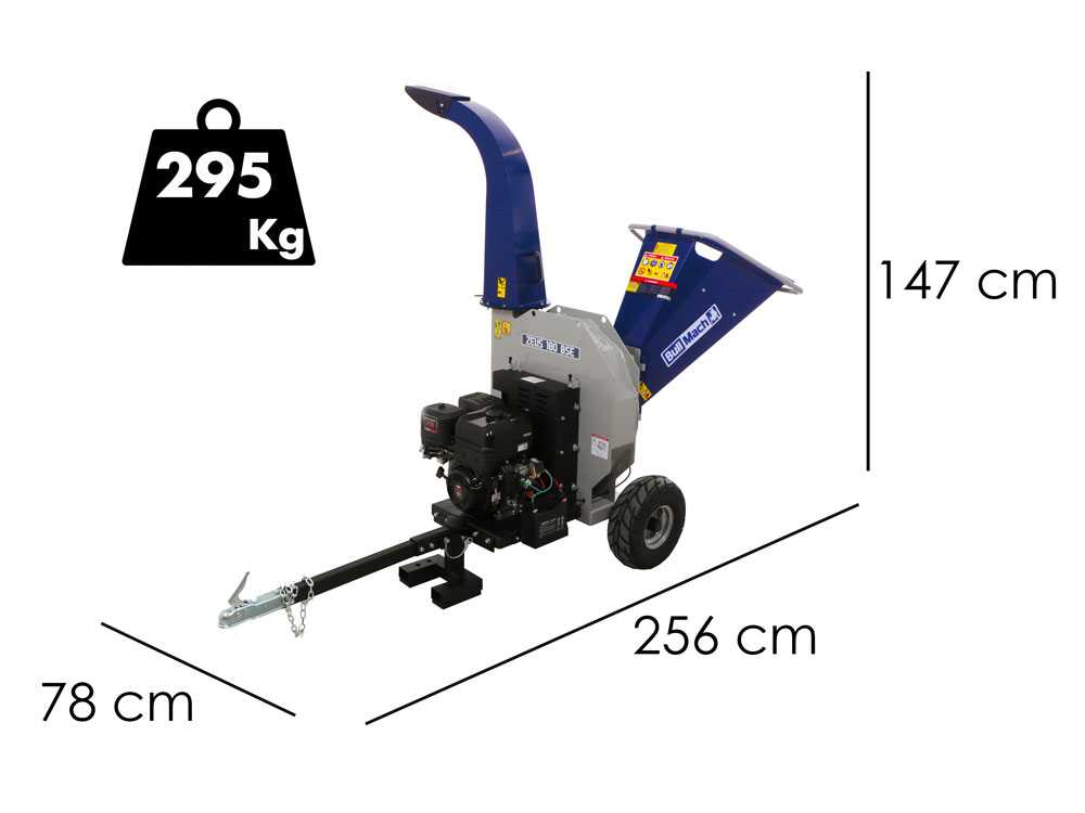 BullMach ZEUS 180 BSE – Biotrituradora de gasolina de arrastre – Briggs & Stratton 420 cc con arranque eléctrico