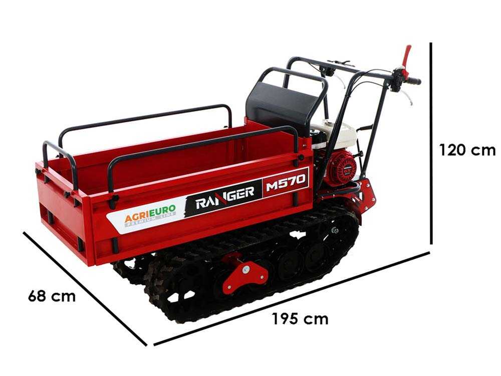 Carretilla de orugas extensible Ranger M570-E – Motor Honda GX200 – Arranque eléctrico
