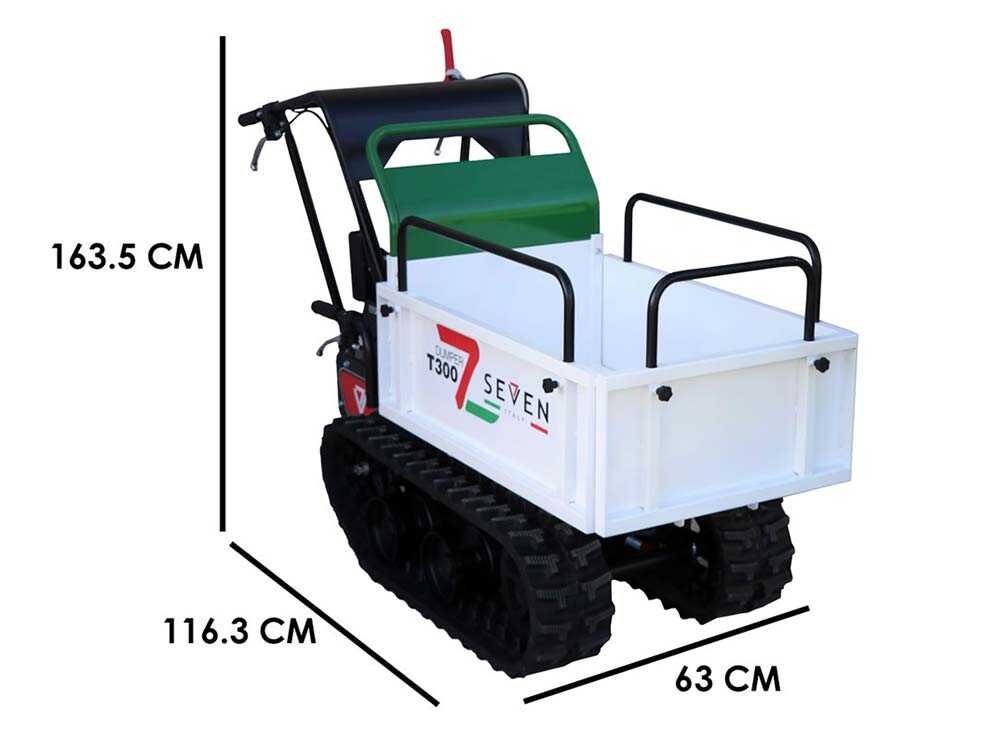 Carretilla de orugas Seven Italy T300 GX-E – caja extensible – capacidad 300 kg