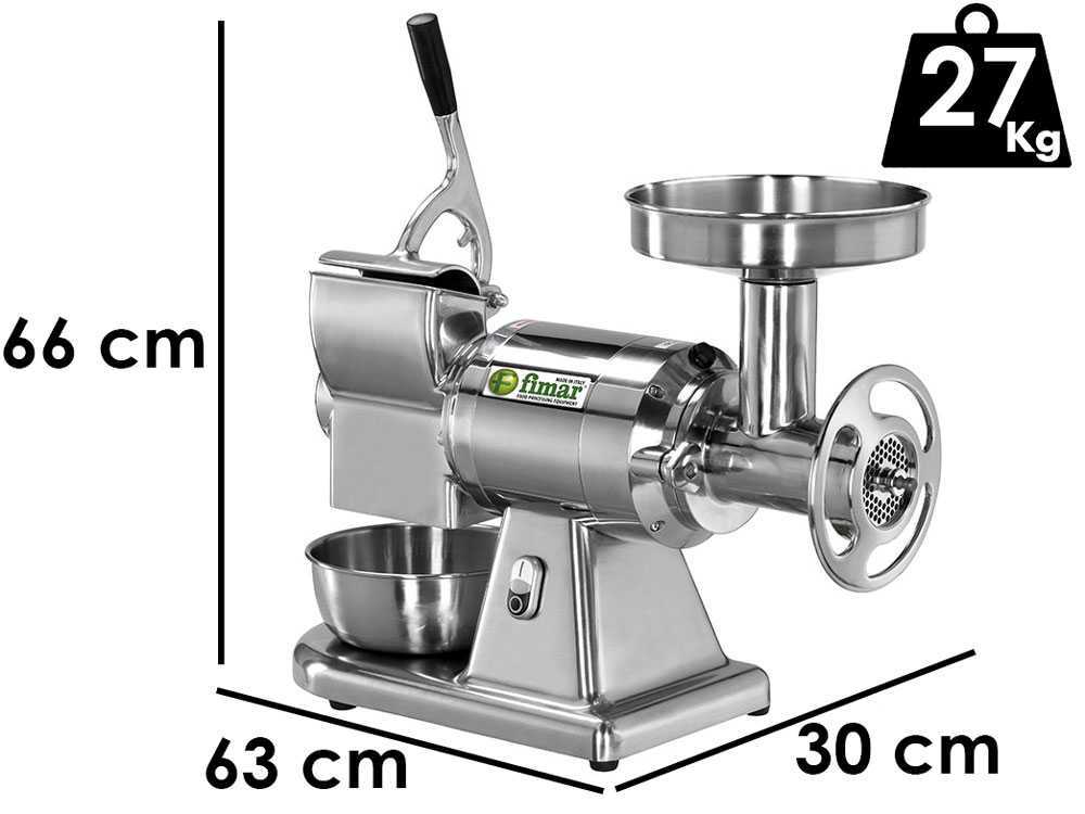 Fimar TC22AE – Picadora de carne eléctrica – Rallador integrado – grupo de trituración de aluminio – 400V