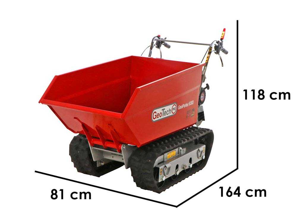 GeotechPro GeoPorter 630D – Carretilla de orugas – Caja dumper 600 kg