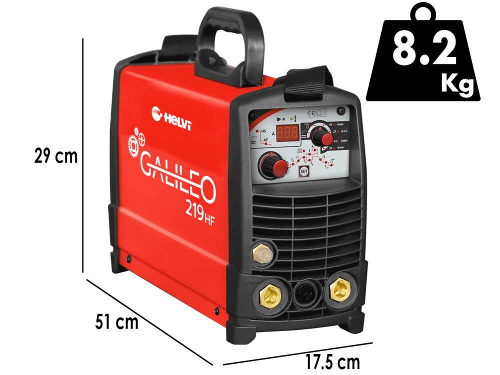 Helvi Galileo TIG 219 HF – Soldadora Inverter (MMA, TIG HF o LIFT) + Kit bolsa, corriente continua (DC)