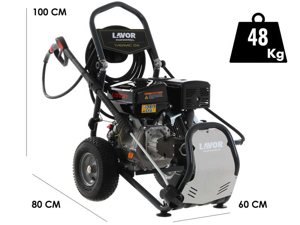 Lavor Thermic 2W 13L – Hidrolimpiadora de gasolina profesional – 310 Bar – Motor Loncin G390F – 13 HP