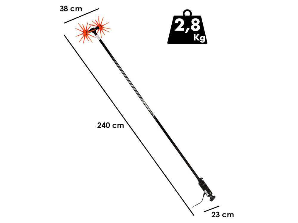 Ripartrak Mark II X.4 FX – Vareador eléctrico – Pértiga de carbono de 2,4 m