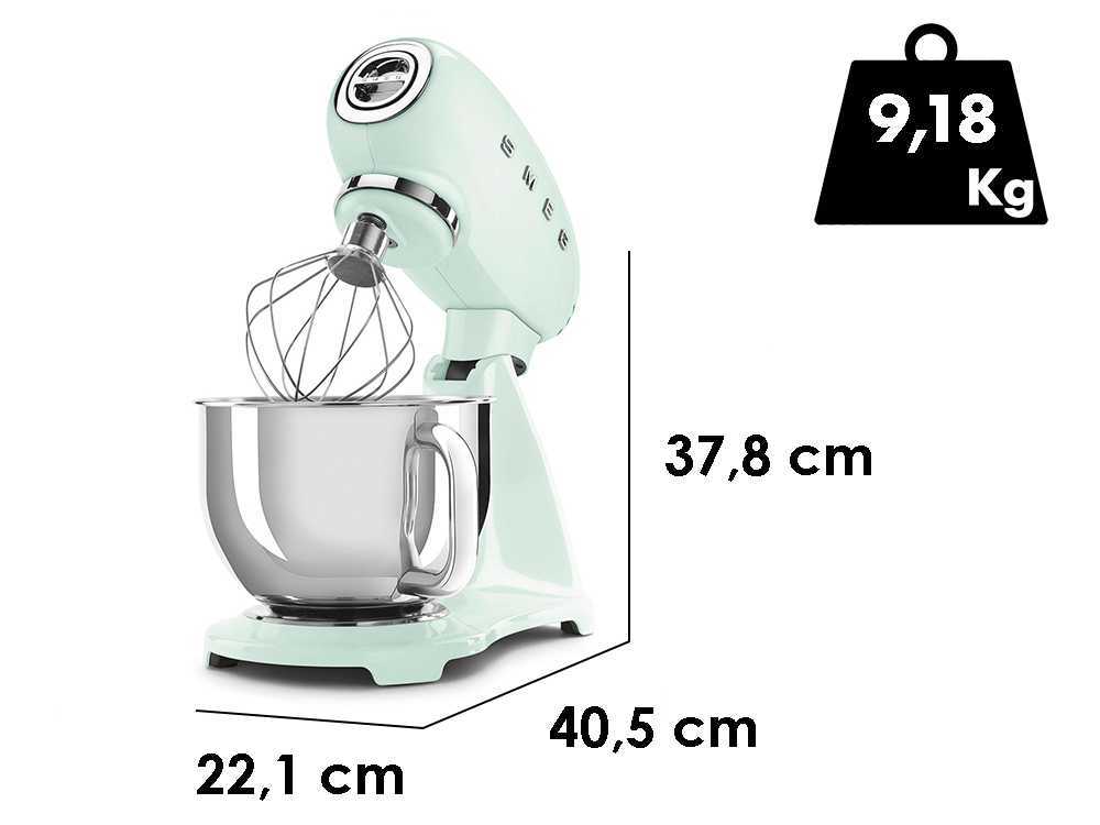 Smeg Full Color Verde Pastel – Amasadora Planetaria – Cuba de acero inoxidable de 4,8 litros