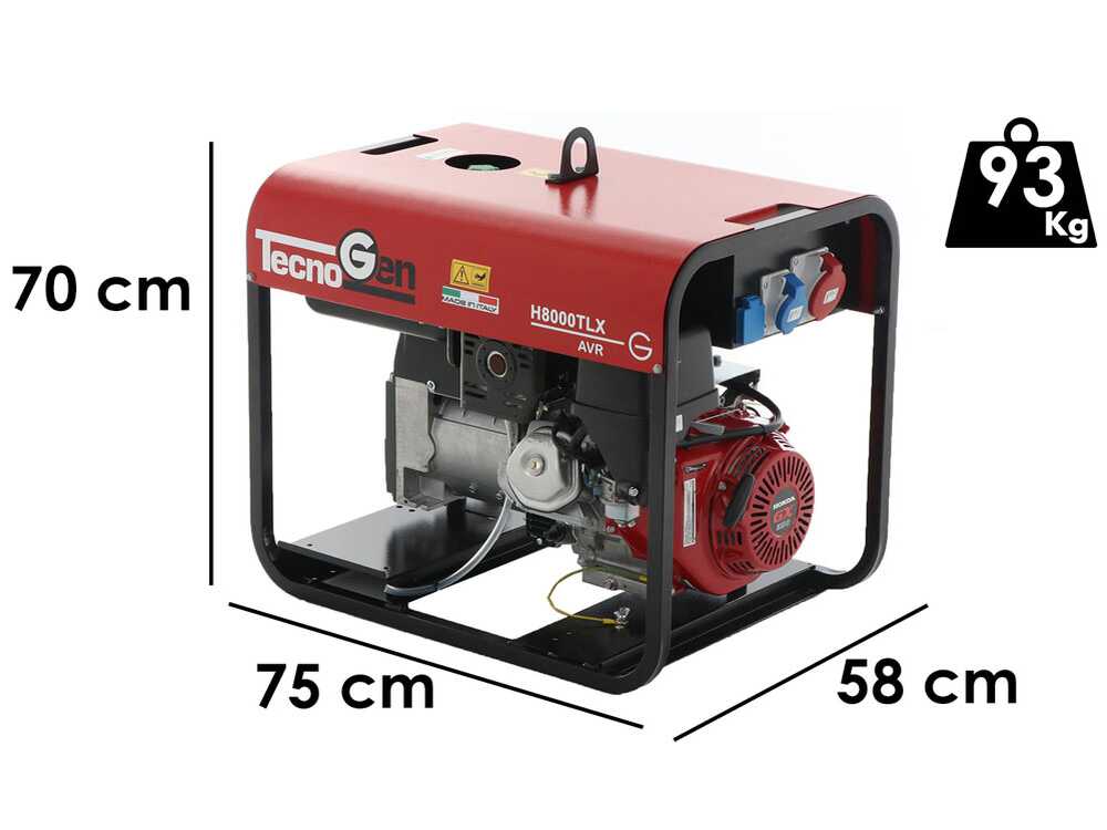 TecnoGen H8000TLX – Generador de corriente a gasolina 6 kW – Continua 5.4 kW Trifásico