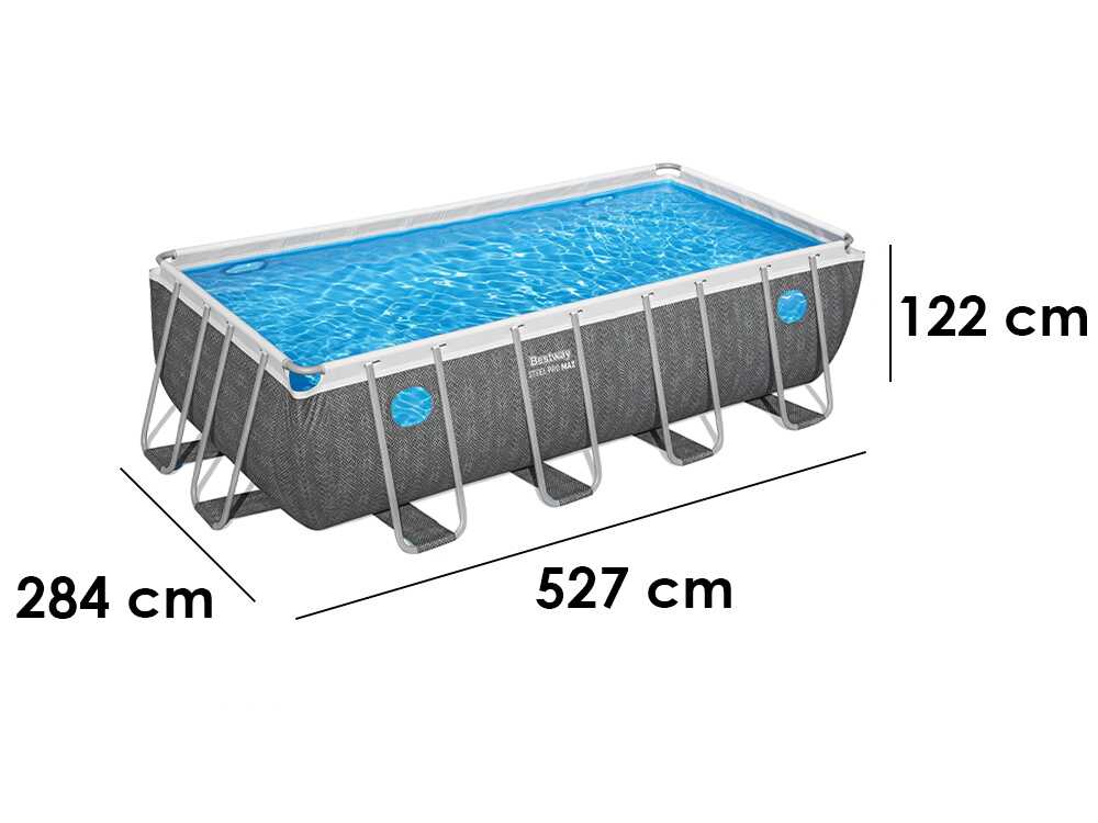 Bestway Steel Pro Max Splashview 561MB – 488x244x122 cm – Piscina desmontable para 5-6 personas