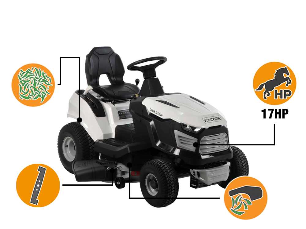 Blackstone CONDOR 98-170 LM – Tractor cortacésped con cambio mecánico – Salida lateral – Mulching – Image 4