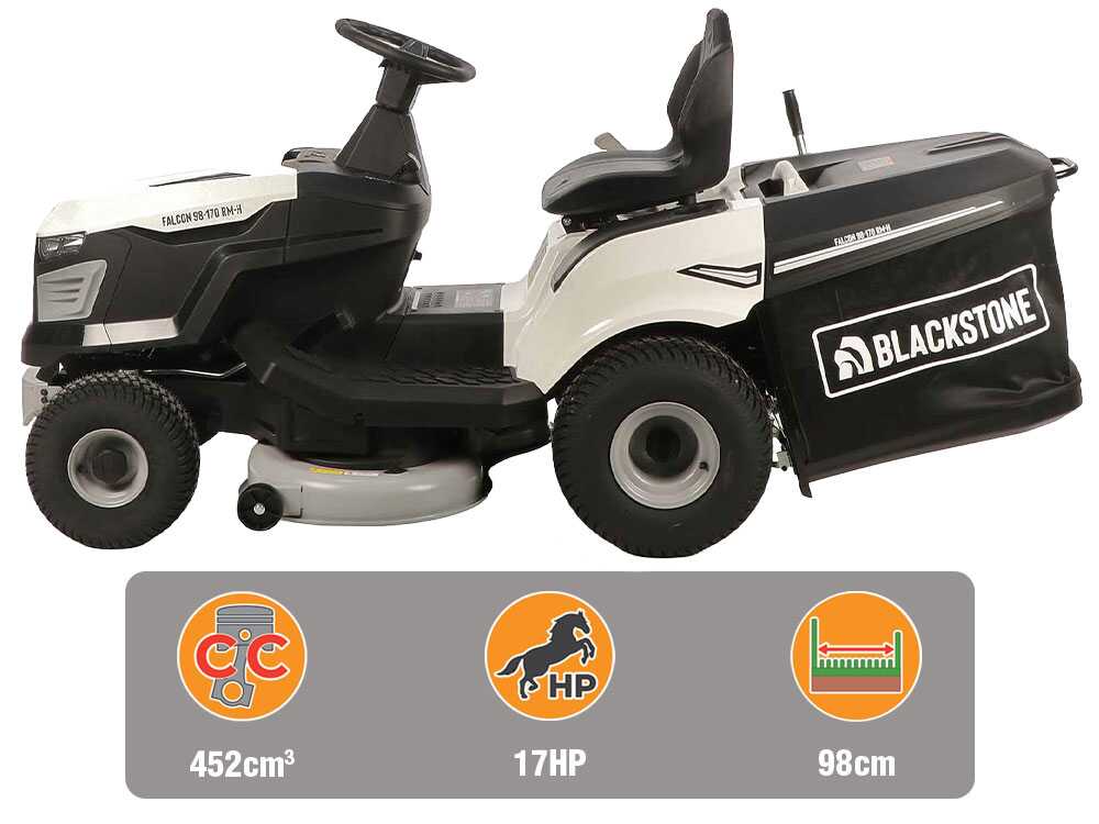 Blackstone FALCON 98-170 RM – Tractor cortacésped con cambio mecánico – Recogedor – Mulching – Image 4