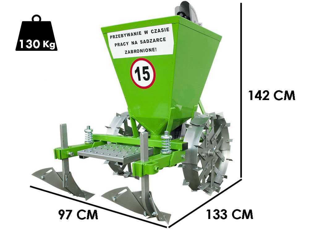 Bomet Gemini – Plantadora de patatas de una hilera – Ruedas de metal ajustables