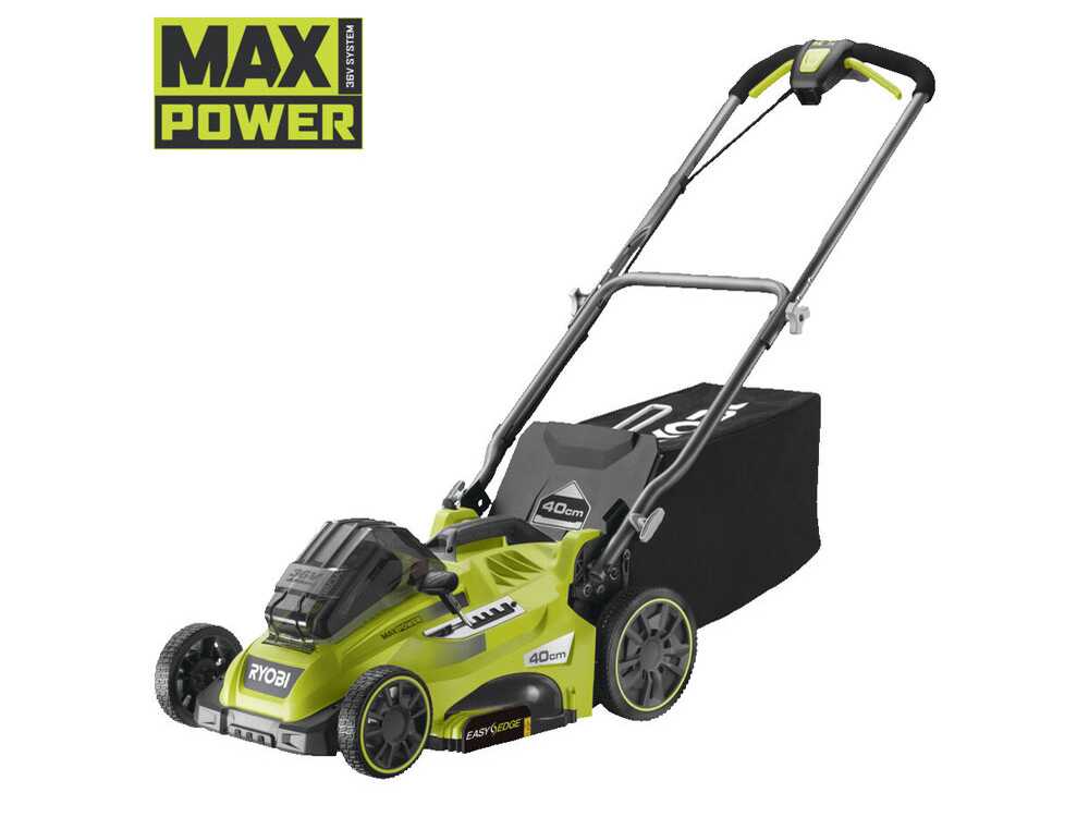 Cortacésped de batería RYOBI RLM36X41H50PG – MAX POWER 36 V – 5 Ah – recogedor de 45 l – corte de 40 cm