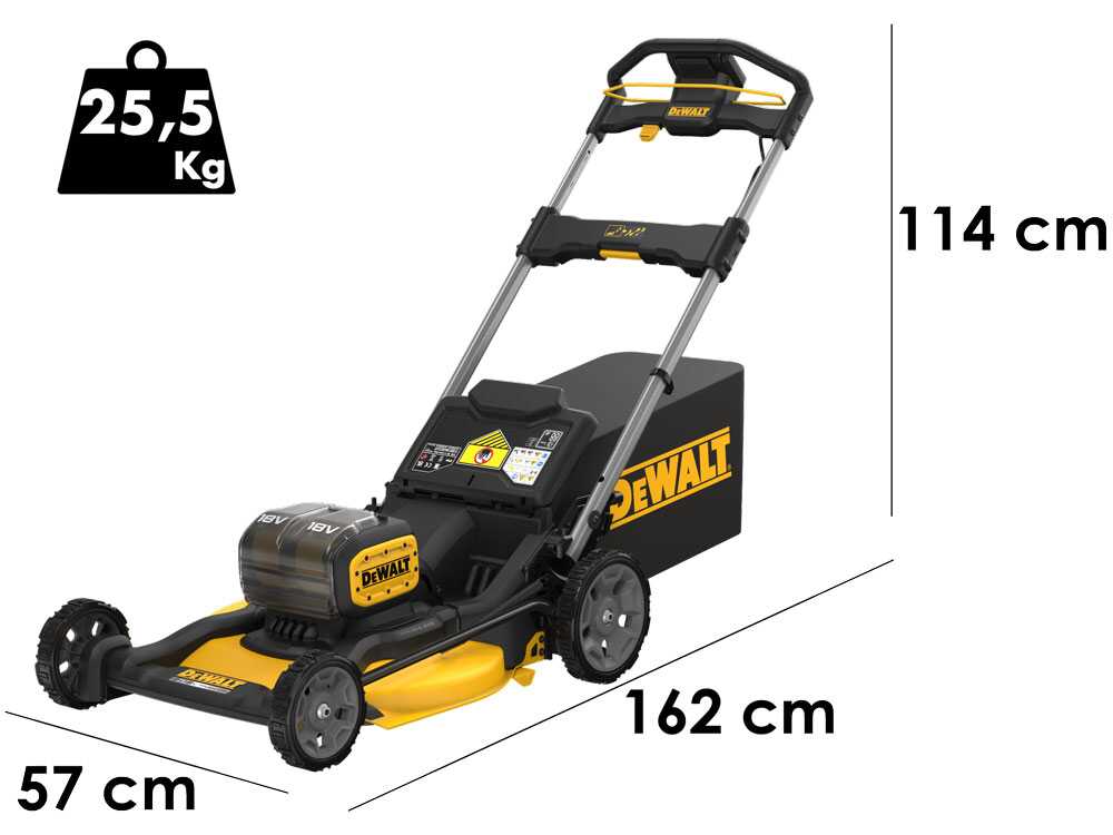 DeWalt DCMWP134N-XJ – Cortacésped de empuje de batería – 36V – Corte de 53 cm – BATERÍA Y CARGADOR NO ESTÁN INCLUIDOS