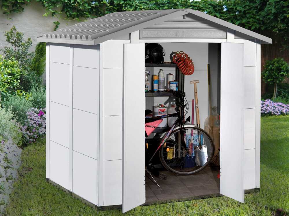 Garofalo Urban 200 – Caseta de jardín – Con puerta de doble hoja – 202,5 x 162,5 x 216 cm