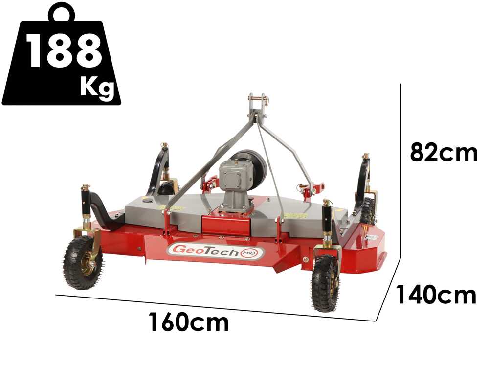 GeoTech-Pro TLP 180 – Cortacésped para tractor – 3 rotores de 1 cuchilla