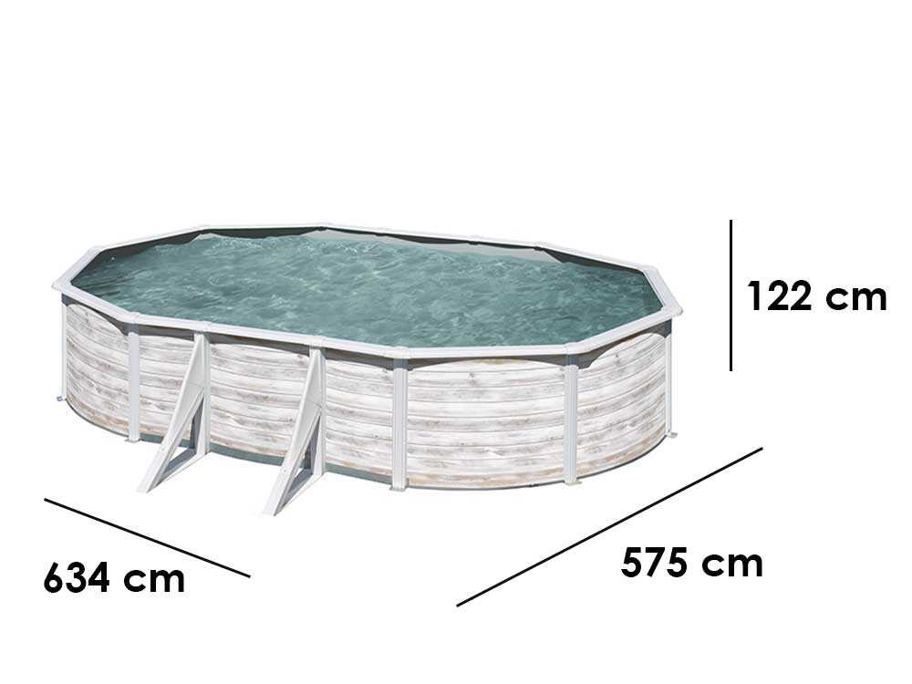 Gre Finlandia Ovalada 610x375x120cm – Piscina desmontable de acero