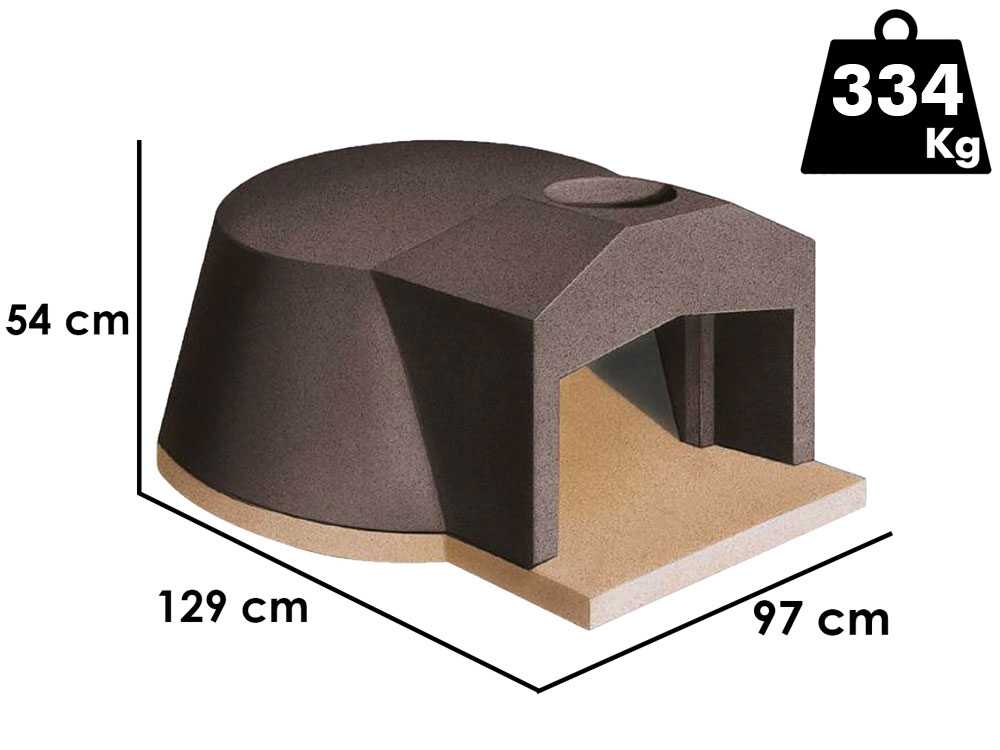 Linea VZ Napoli – Horno de leña de empotrar con cámara de Ø 85 cm – Capacidad cocción 3 pizzas