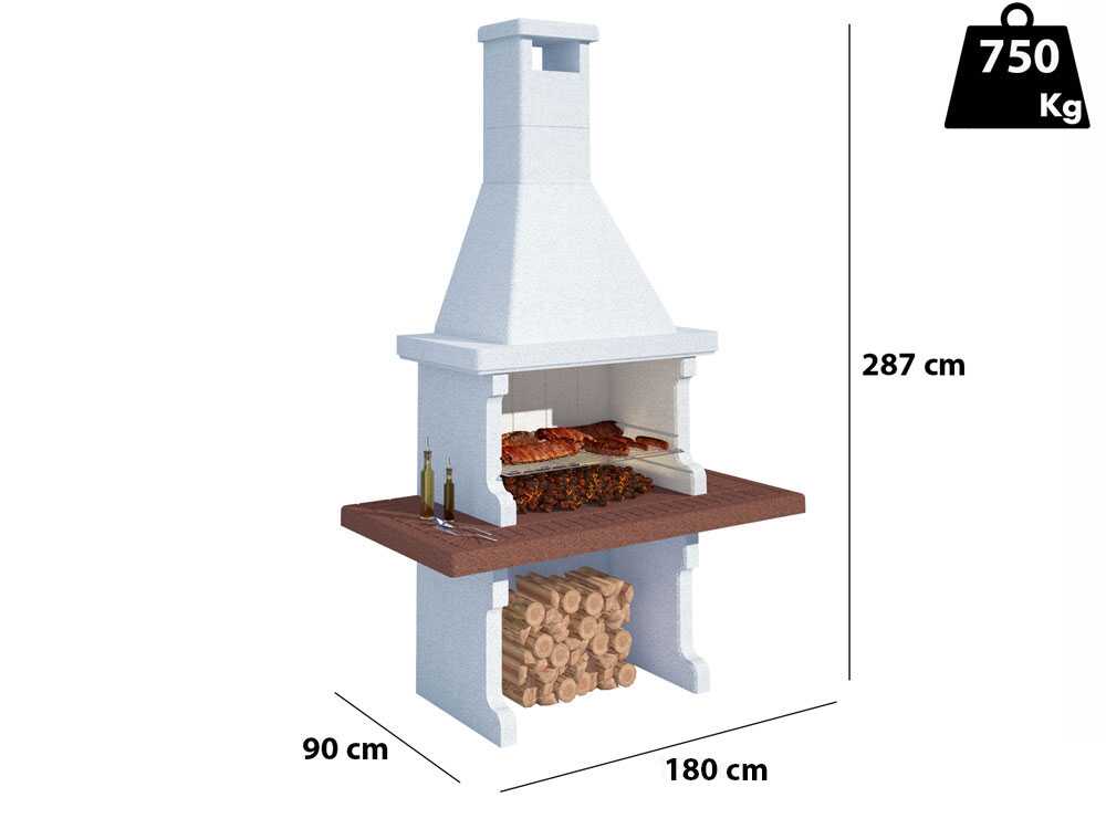 Linea VZ Panarea – Barbacoa de obra de leña y de carbón