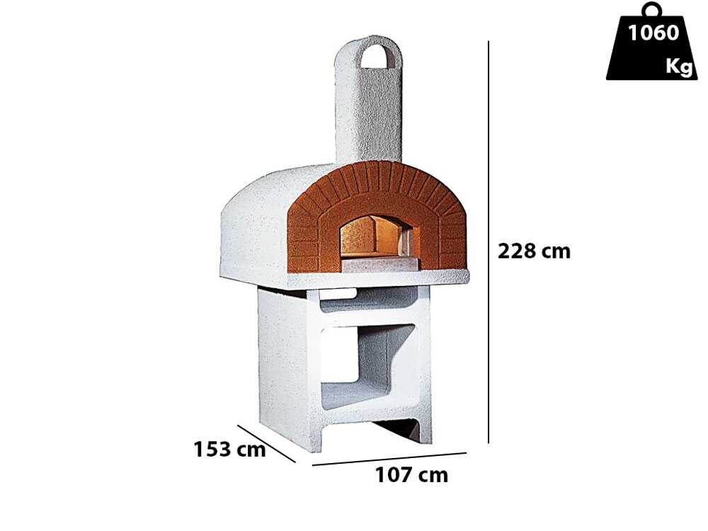Linea VZ Pozzuoli – Horno de leña de exterior con base de hormigón – Cámara de cocción 72×105 cm