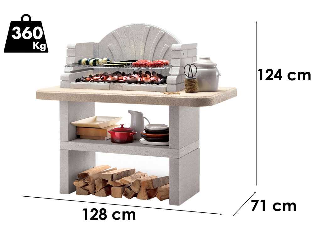 Palazzetti St. Tropez – Barbacoa de cemento para leña y carbón