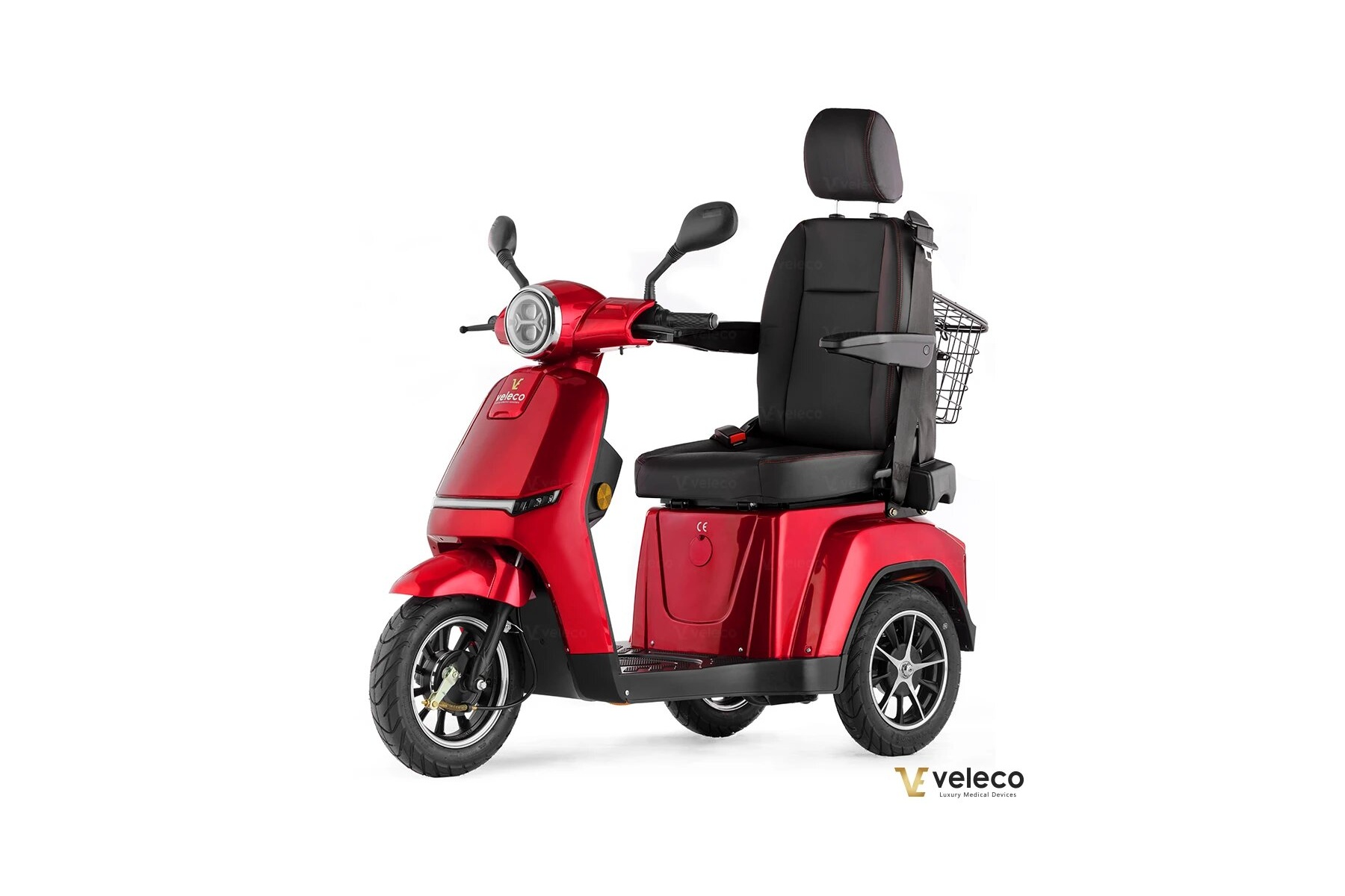 scooter eléctrico Turris Veleco de 3 ruedas estable PMR y mayores con asiento cómodo con respaldo