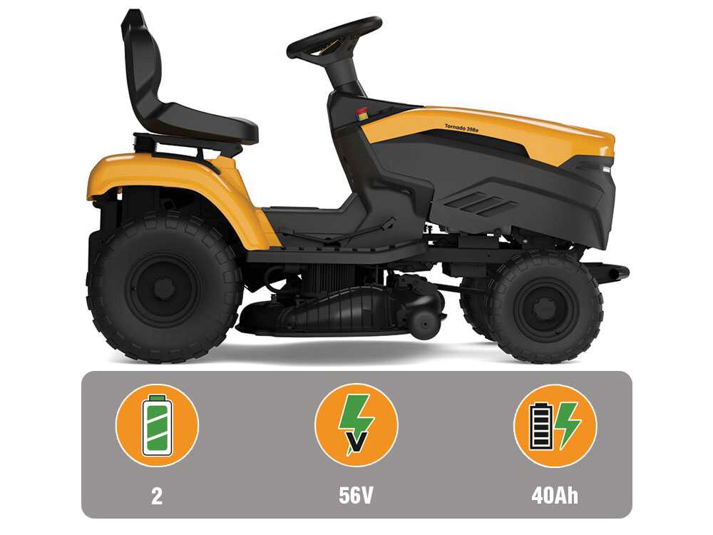 Stiga Tornado 398e – Kit Tractor cortacésped + 2 módulos batería ePower Pro 56V/40Ah – Salida lateral y mulching – Image 4